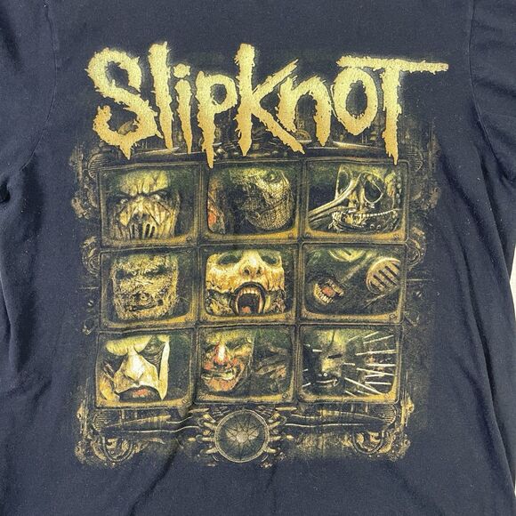 Vintage Y2K Slipknot Band Album T-Shirt Double Sided Faded Black Size Large P - Picture 2 of 6